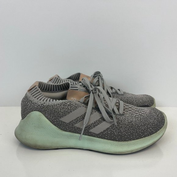 Adidas PureBoost Running Shoes Grey Lime Green Womens Size 9 - Picture 3 of 6
